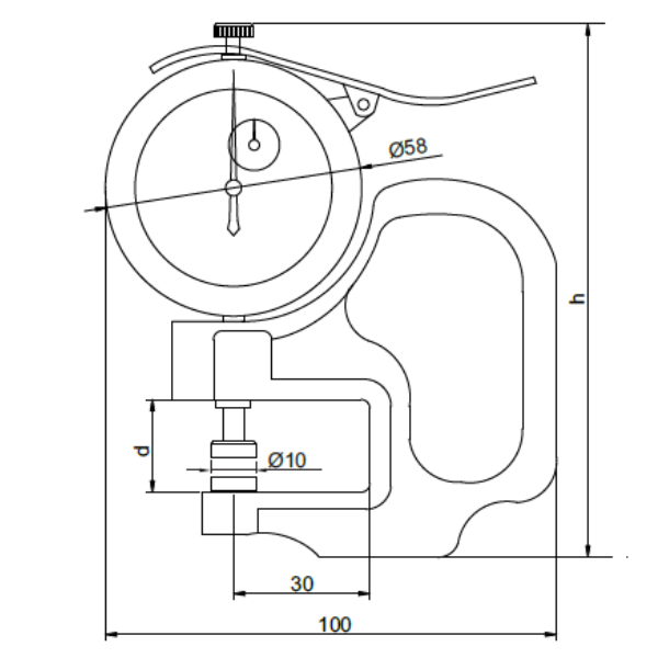 Medidor De Espesor Con Reloj Mm Accud G Global