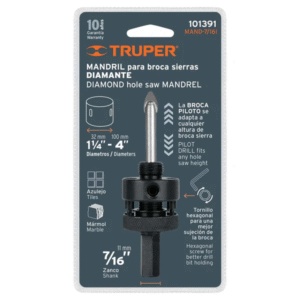 Mandril p/boca sierra diamante 11mm x 7/16" TRUPER 101391