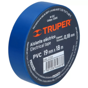 Cinta de aislante eléctrico color azul 19mm x 18m TRUPER 12505
