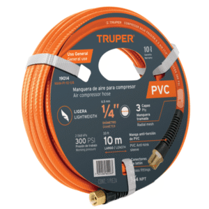 Manguera PVC para compresora 1/4" x 10m TRUPER 19014